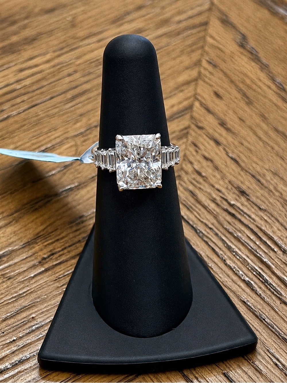 5.63CT Elongated Cushion Cut Moissanite Ring with Baguettes